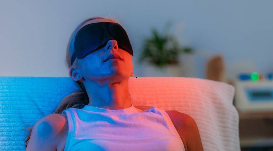 Infrared sauna with red light therapy