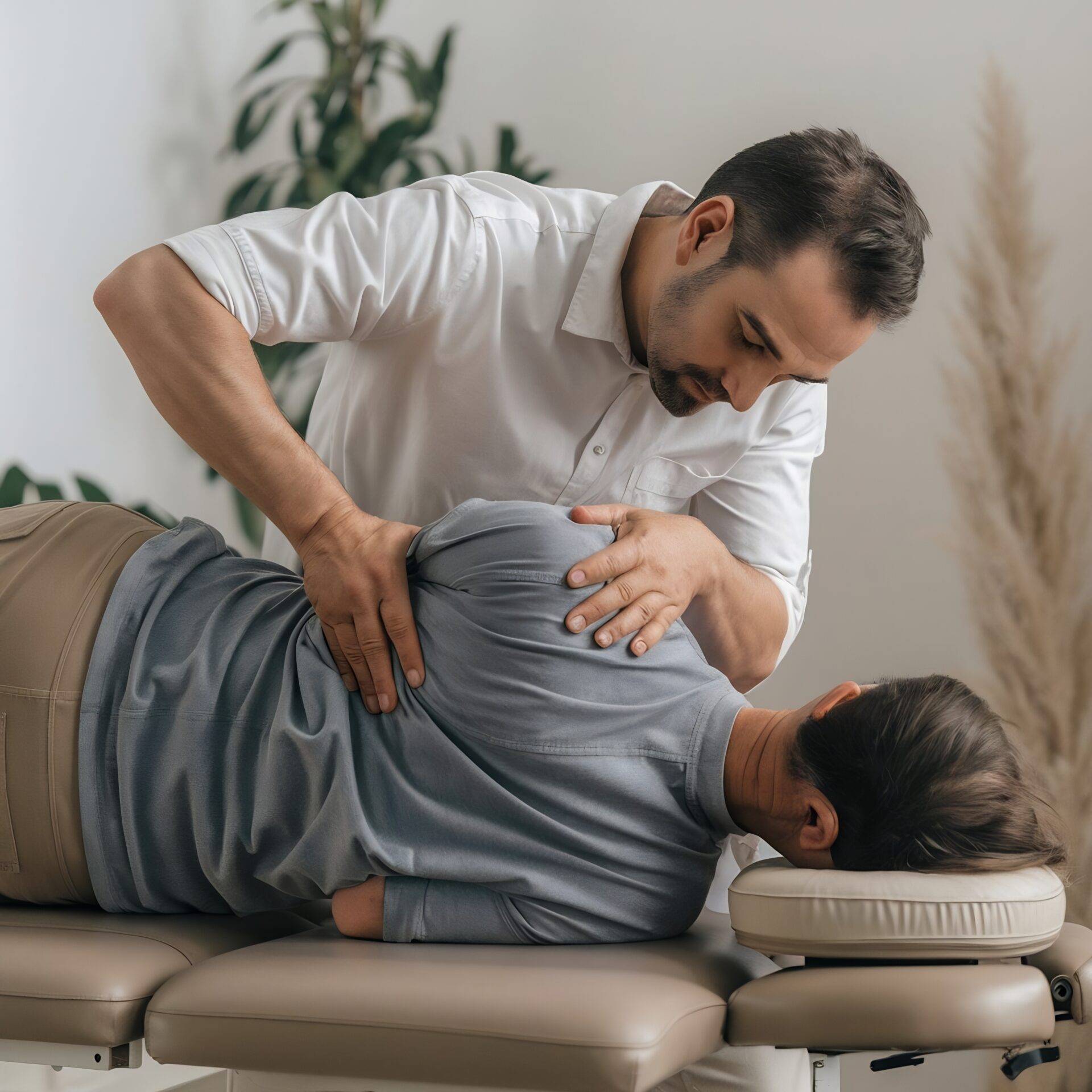 Back treatment by therapist